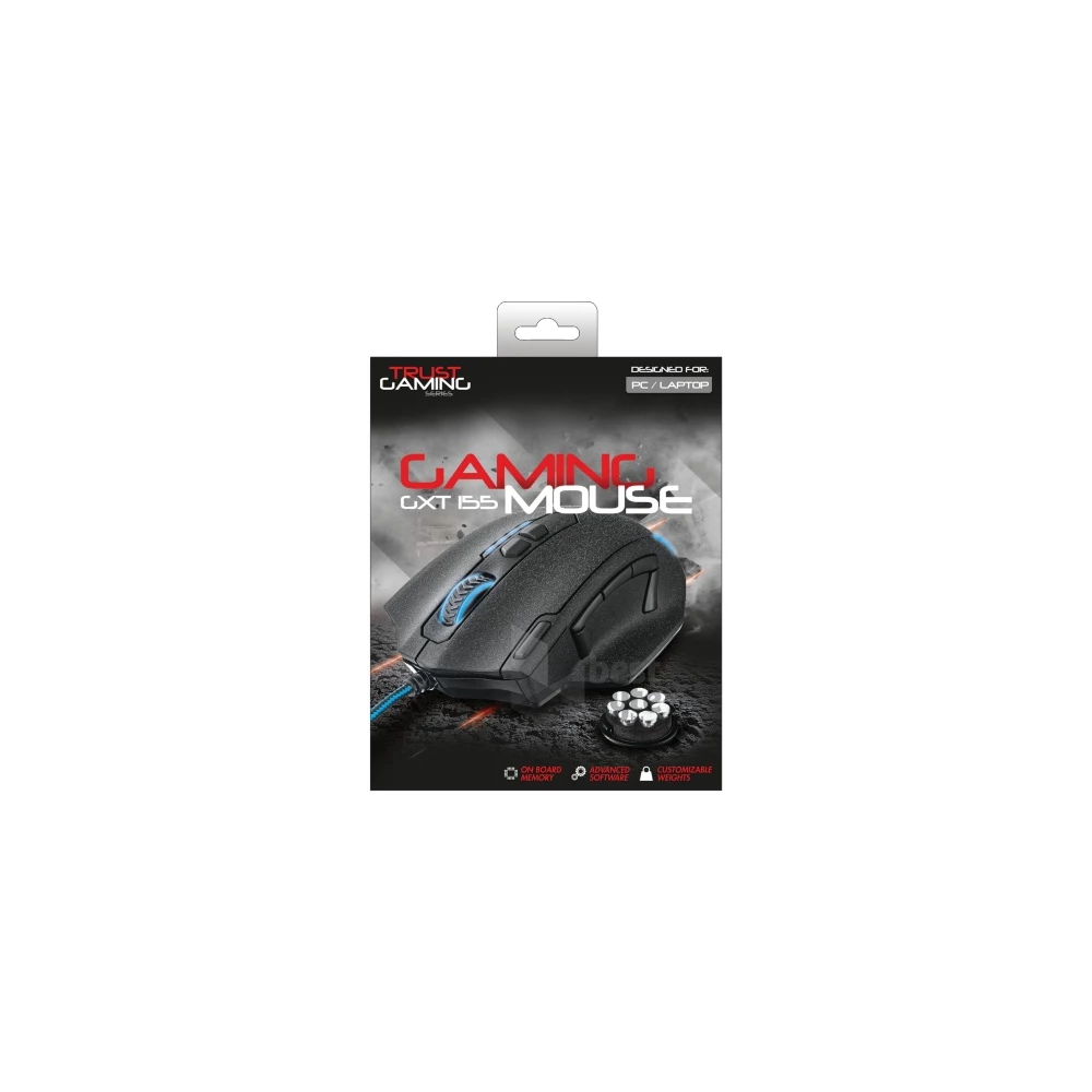 Trust GXT 155 Caldor fekete gamer egér