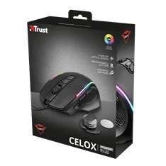 Trust GXT 165 Celox RGB fekete gamer egér