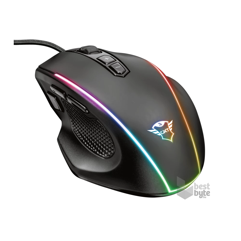 Trust GXT 165 Celox RGB fekete gamer egér