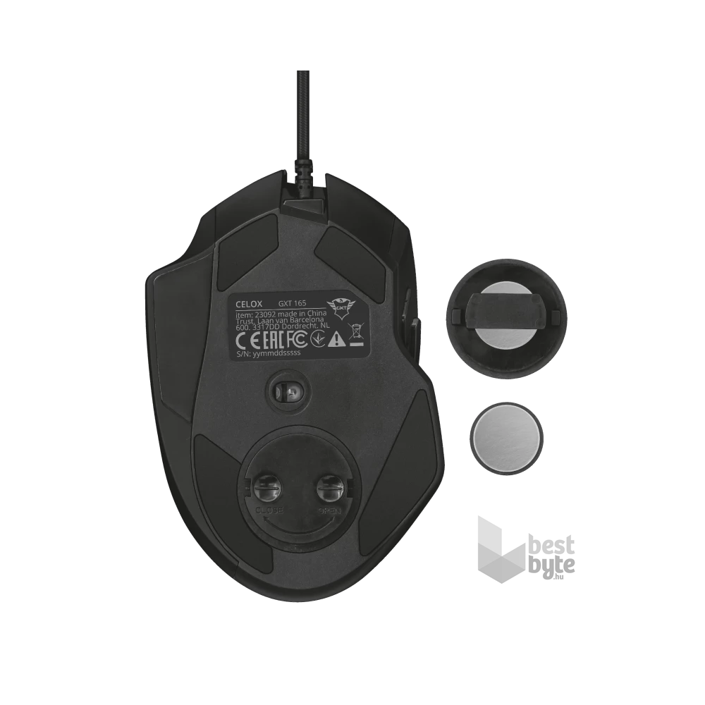 Trust GXT 165 Celox RGB fekete gamer egér