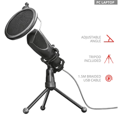 Trust GXT 232 Mantis Streaming USB gamer mikrofon