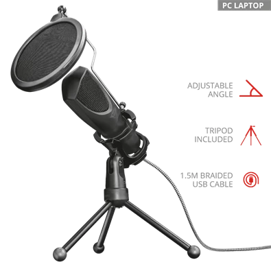 Trust GXT 232 Mantis Streaming USB gamer mikrofon