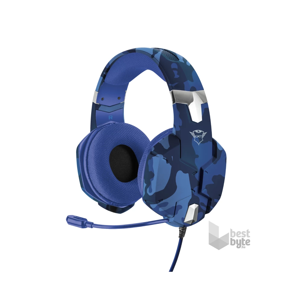 Trust GXT 322B Carus PS4/PS5 kék gamer headset