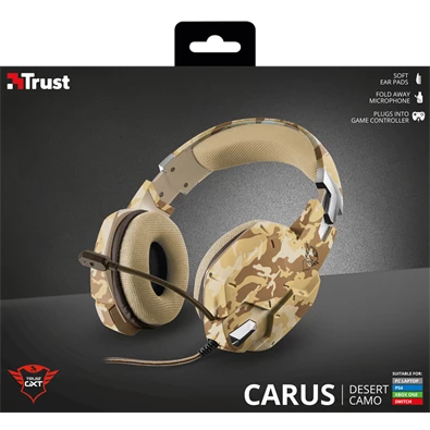 Trust GXT 322D Carus sivatag álcafestéses gamer headset