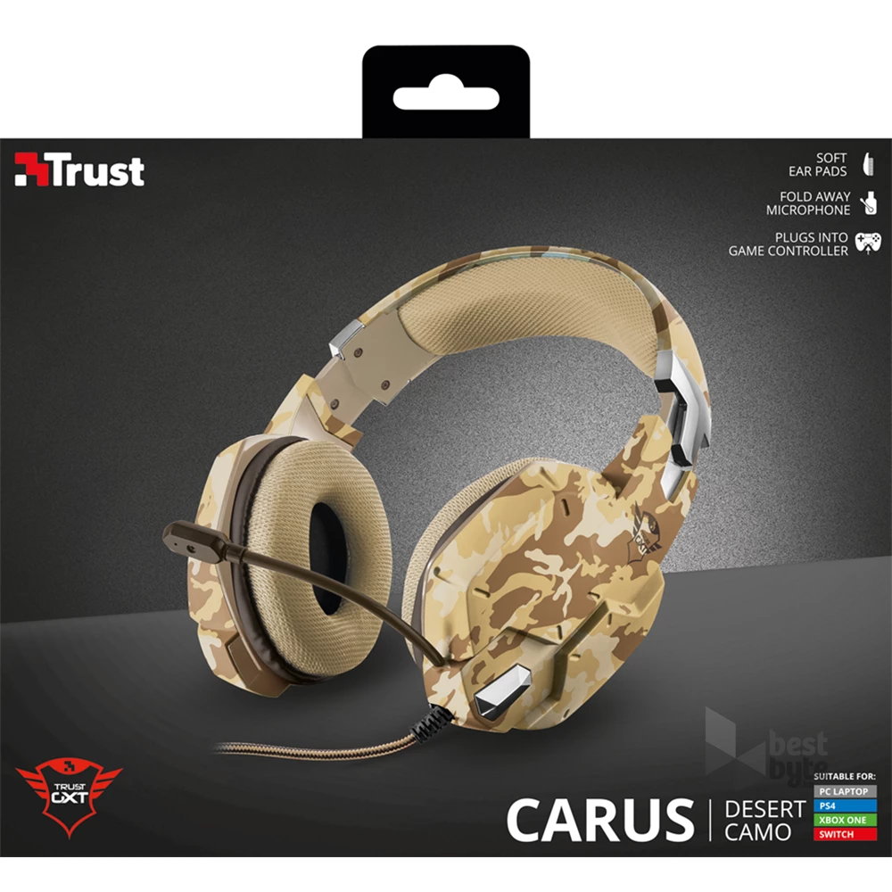 Trust GXT 322D Carus sivatag álcafestéses gamer headset