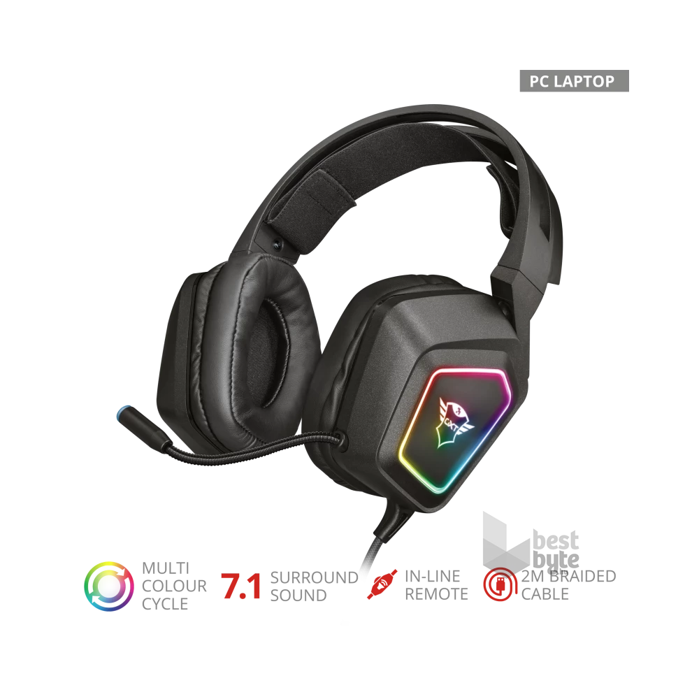 Trust GXT 450 Blizz RGB 7.1 Surround USB gamer headset