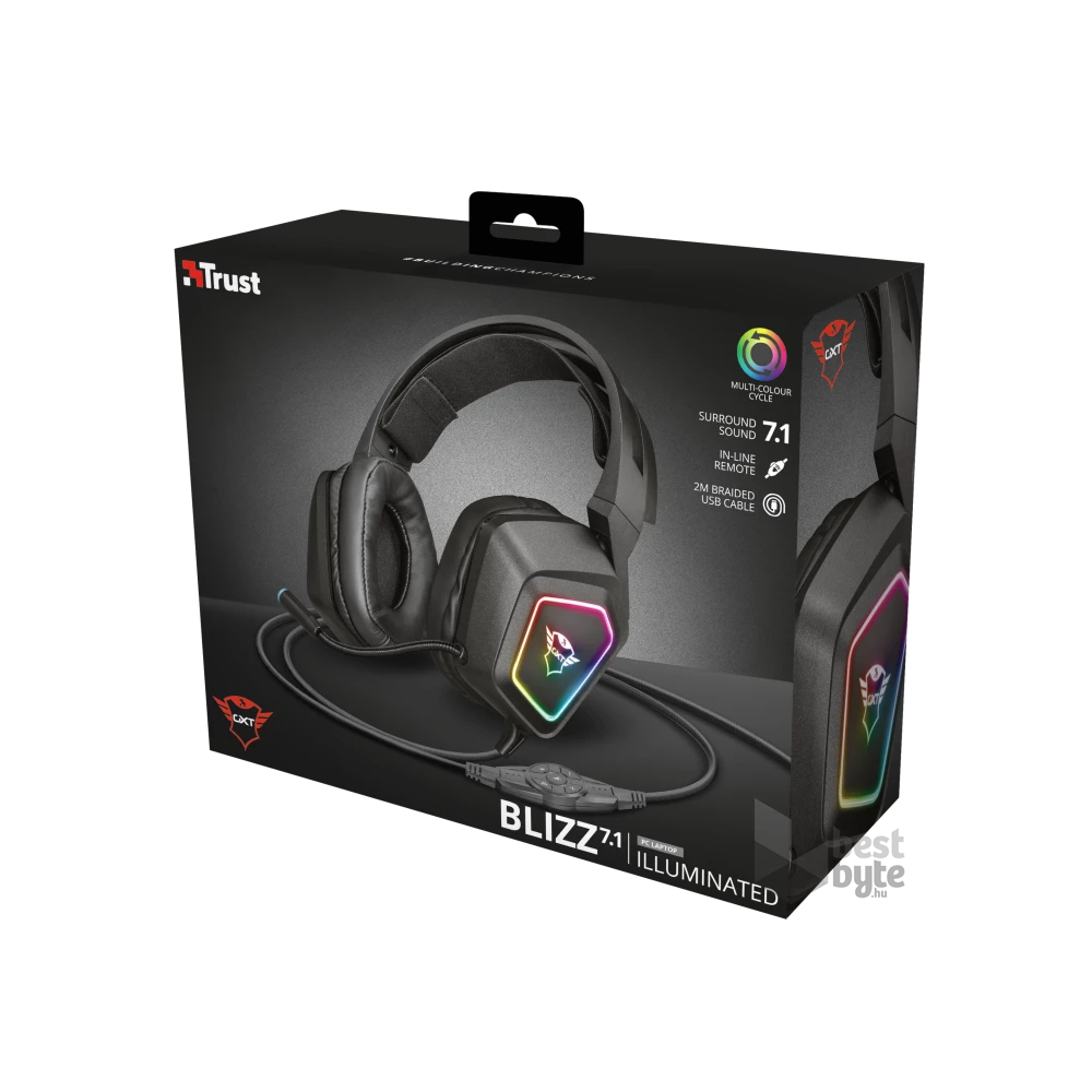 Trust GXT 450 Blizz RGB 7.1 Surround USB gamer headset