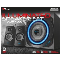 Trust GXT 628 Tytan 2.1 Illuminated Speaker Set Limited Edition jack 60W fa gamer hangszóró