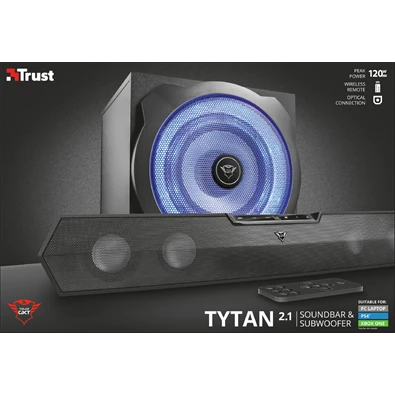 Trust GXT 668 Tytan 2.1 Soundbar Speaker Set jack 120W fa gamer hangszóró
