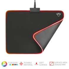 Trust GXT 762 Glide-Flex Illuminated flexible világító fekete gamer egérpad