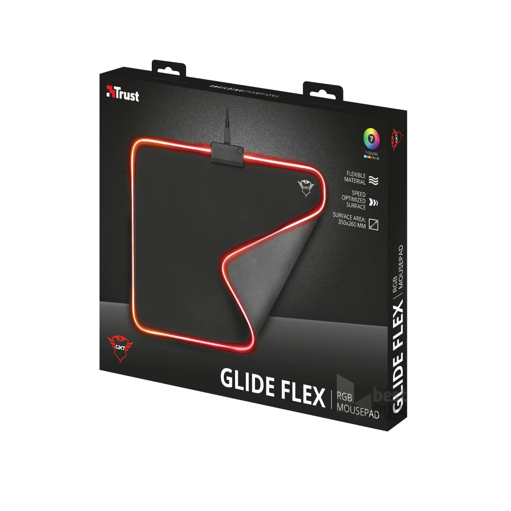 Trust GXT 762 Glide-Flex Illuminated flexible világító fekete gamer egérpad