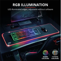 Trust GXT 764 Glide-Flex RGB  XXL világító fekete gamer egérpad