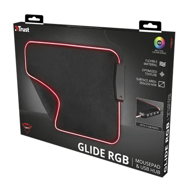 Trust GXT 765 Glide-Flex RGB világító fekete gamer egérpad