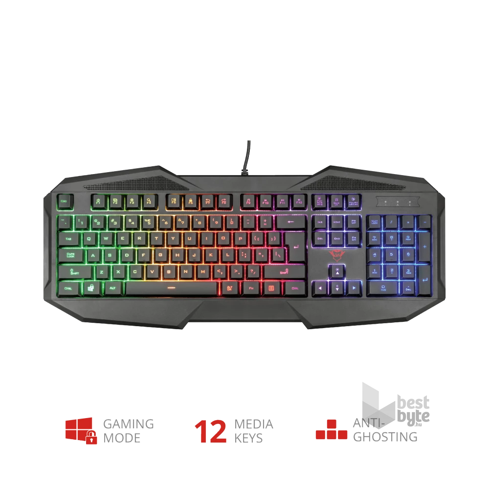 Trust GXT 830-RW Avonn HUN USB fekete gamer billentyűzet
