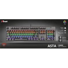 Trust GXT 865 Asta HUN USB fekete mechanikus gamer billentyűzet