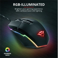 Trust GXT 950 Idon Illuminated RGB fekete gamer egér