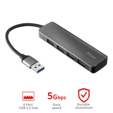 Trust Halyx 4 portos USB3.2 alumínium HUB