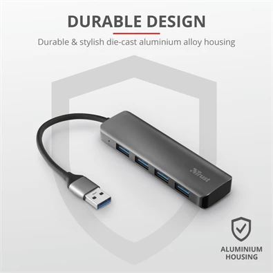 Trust Halyx 4 portos USB3.2 alumínium HUB