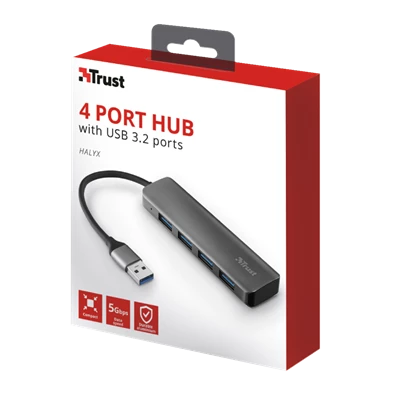 Trust Halyx 4 portos USB3.2 alumínium HUB