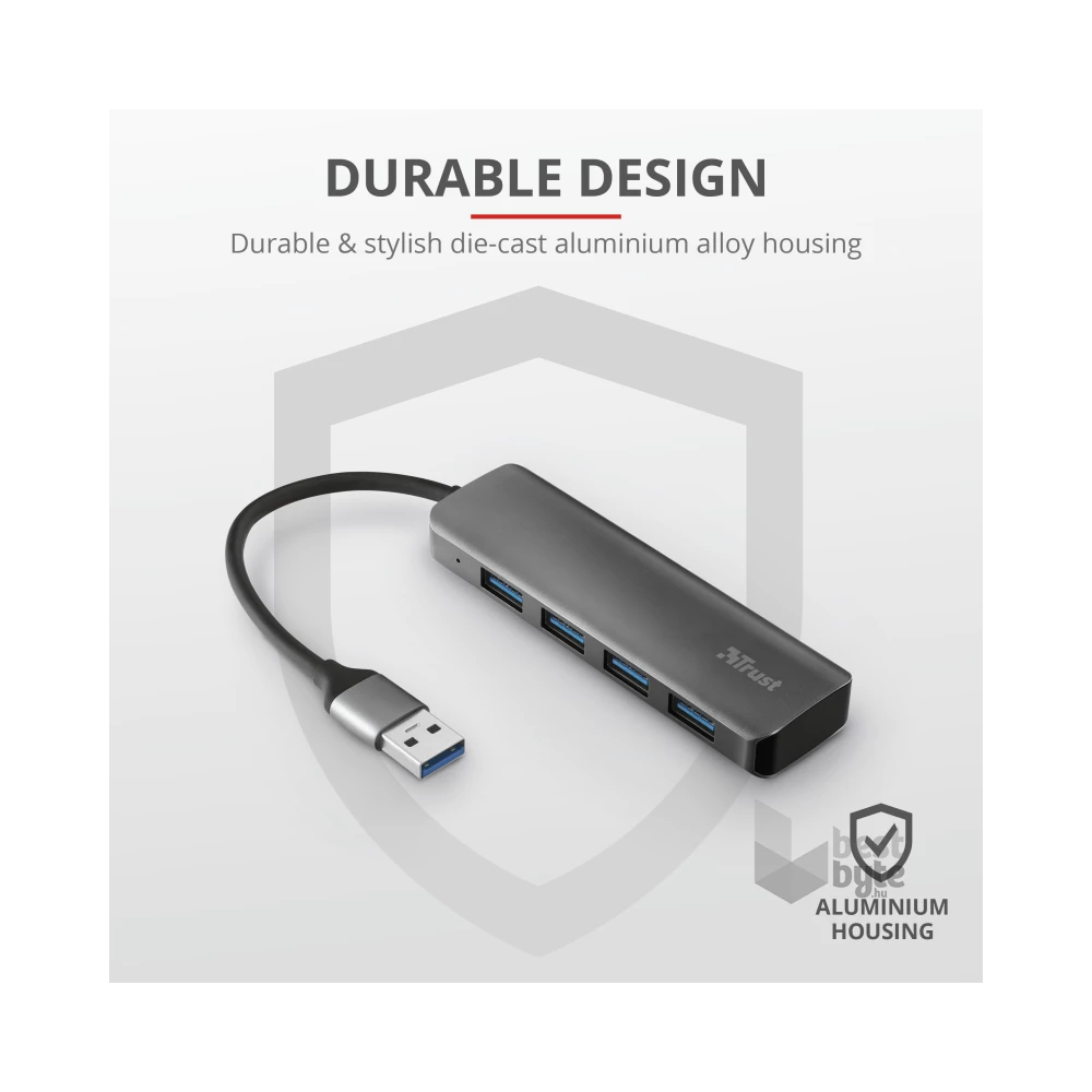 Trust Halyx 4 portos USB3.2 alumínium HUB