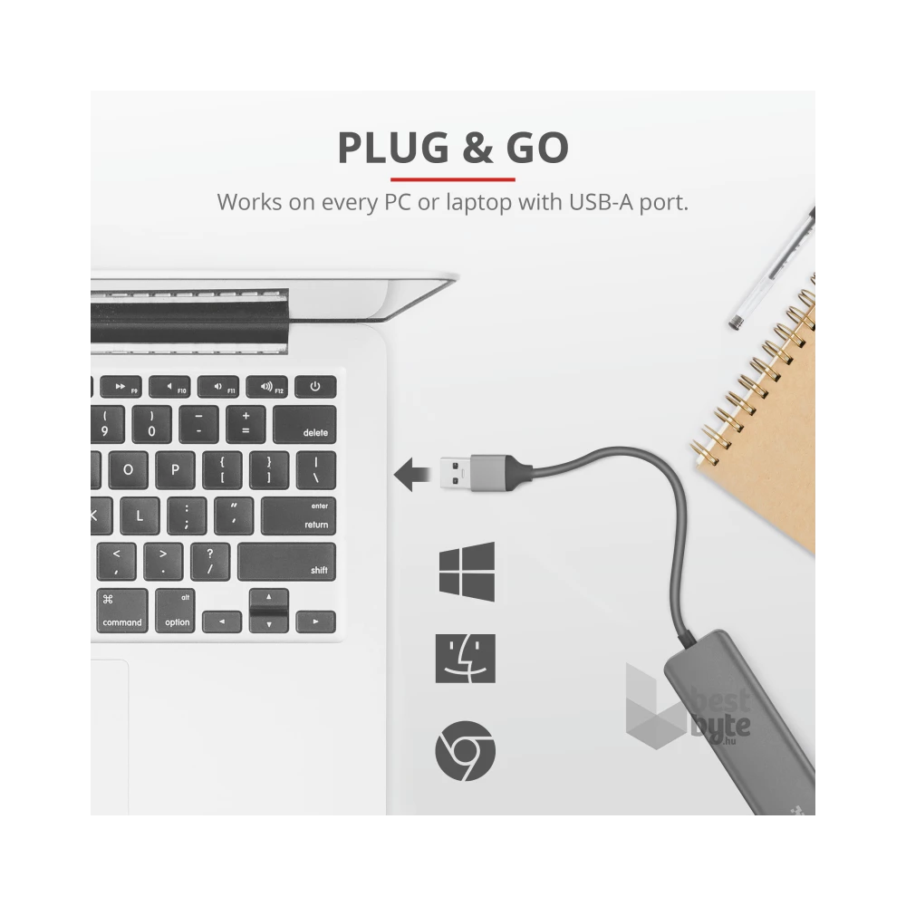 Trust Halyx 4 portos USB3.2 alumínium HUB