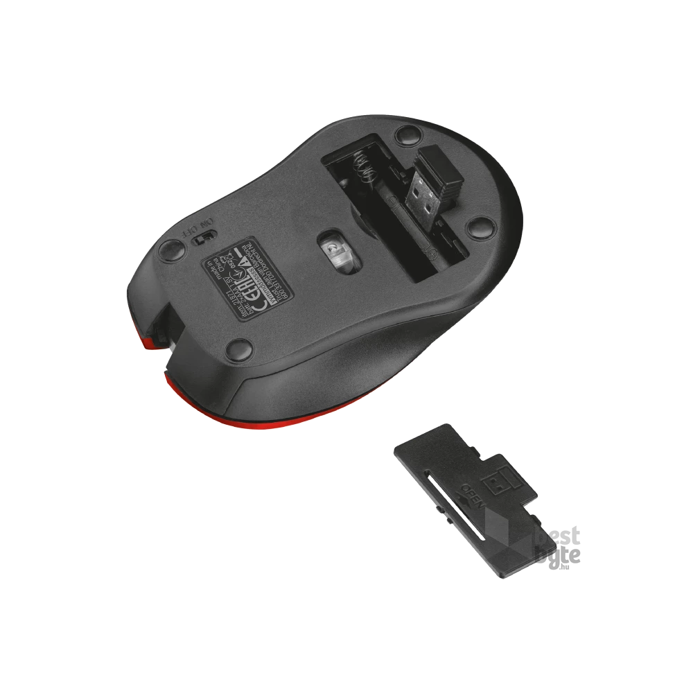 Trust Mydo Silent Click vezeték nélküli piros egér