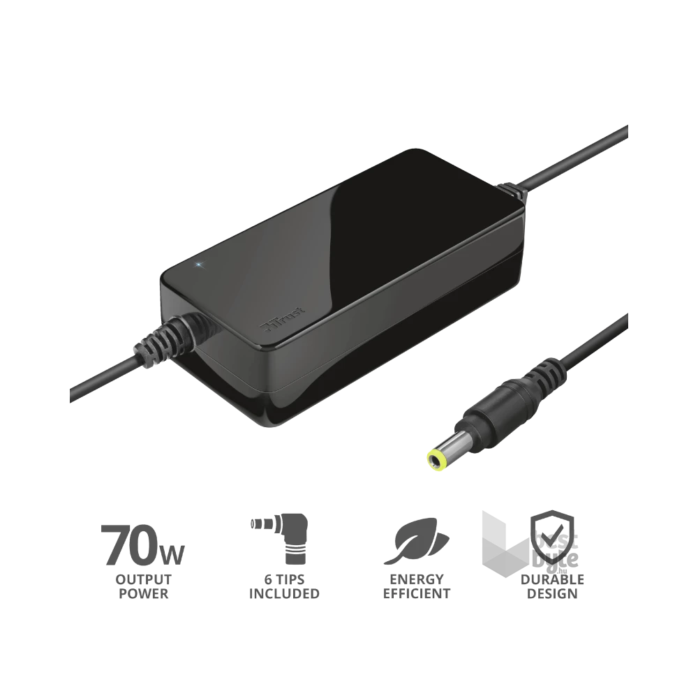 Trust Primo 19V-70W hálózati fekete notebooktöltő