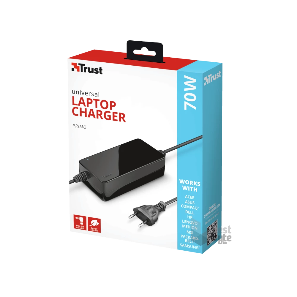 Trust Primo 19V-70W hálózati fekete notebooktöltő