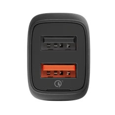 Trust Qmax Ultra-Fast Dual USB QC3 autós töltő okostelefonokhoz és tabletekhez 2 USB port 30W fekete
