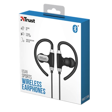 Trust Usan Bluetooth fekete sport fülhallgató