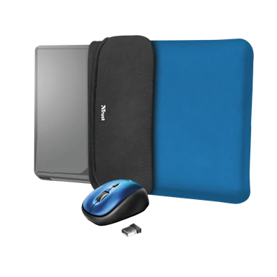 Trust Yvo kék 15,6" notebook tok + wireless egér
