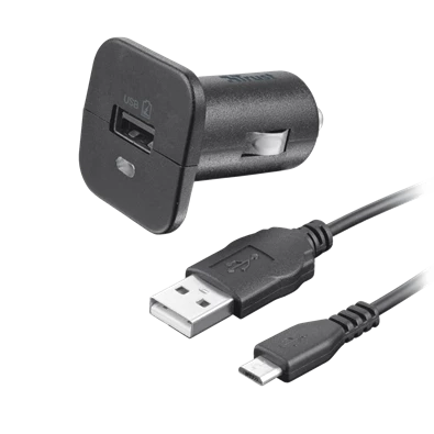 Trust autós töltő okostelefonokhoz és tabletekhez micro-USB kábellel 5W fekete