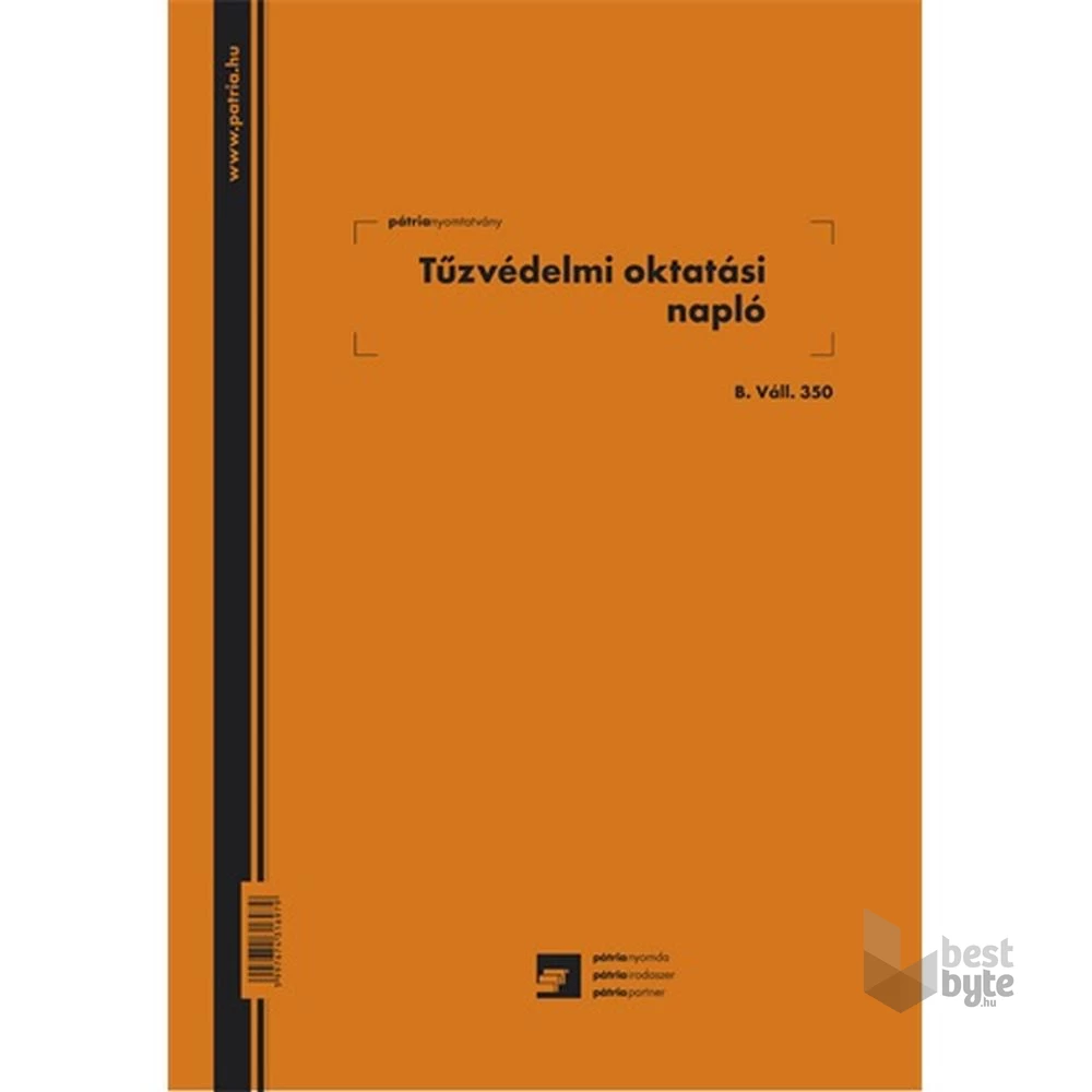 B.VALL.350 A4 álló "Tűzvédelmi oktatási napló" nyomtatvány