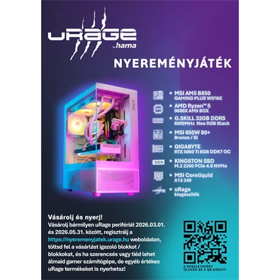 URAGE by Hama 186020 "Stream 800HD" streaming állványos gaming mikrofon