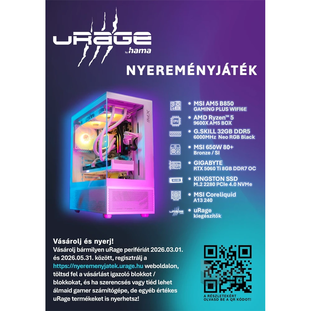 URAGE by Hama 219801 "URAGE LETHALITY 150" SPEED egérpad