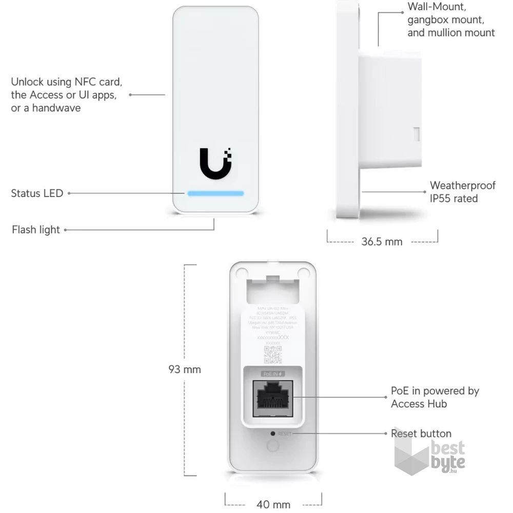 Ubiquiti UA-G2 UniFi Access Reader G2 NFC olvasó