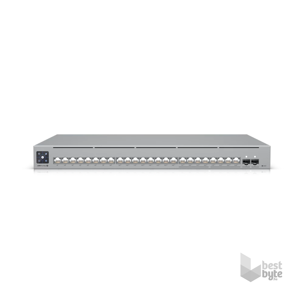 Ubiquiti USW-Pro-Max-24-PoE 16port GbE LAN PoE 8x2.5GbE Multi-Gigabit LAN PoE 2xSFP+ port L3 menedzselhető switch