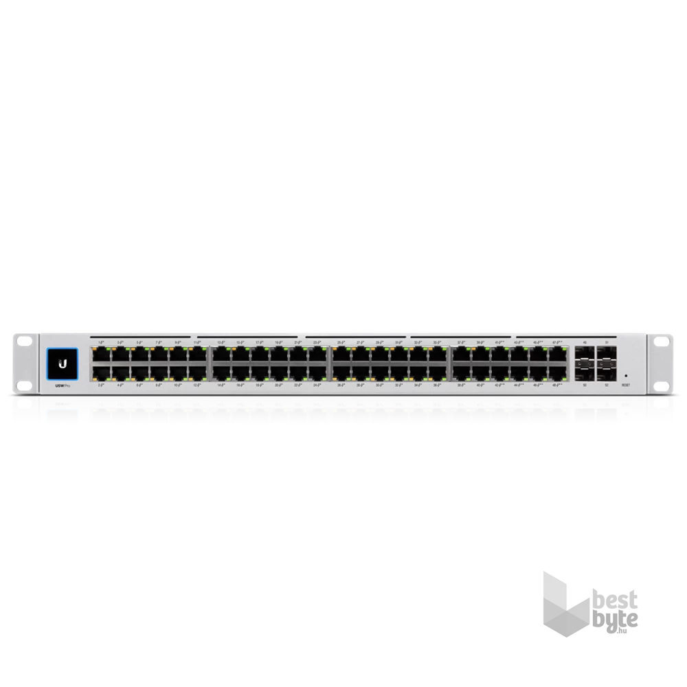 Ubiquiti UniFi USW-PRO-48-POE Gen2 48port GbE LAN 40xPoE+ 8xPoE++ 4xSFP+ port L3 menedzselhető switch