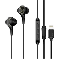 UiiSii I8 Lightning csatlakozós mikrofonos fekete fülhallgató