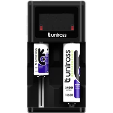 Uniross UCX006 Li-ion/Ni-MH/LiFePo4 kompakt LED akku gyorstöltő