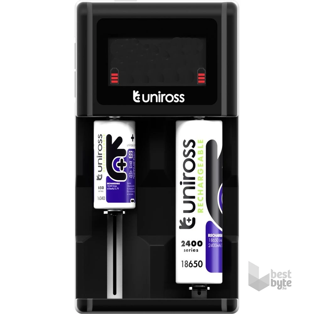 Uniross UCX006 Li-ion/Ni-MH/LiFePo4 kompakt LED akku gyorstöltő