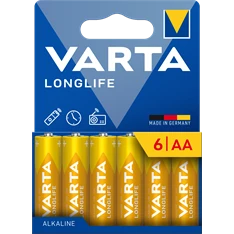VARTA 4106101736 Longlife AA ceruzaelem 6db/bliszter