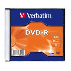 VERBATIM 43547 DVD-R 4,7GB/16x/matt ezüst írható felület/egyszer írható DVD 1db VERBATIM 43547 DVD-R 4,7GB/16x/matt ezüst írható felület/egyszer írható DVD 1db