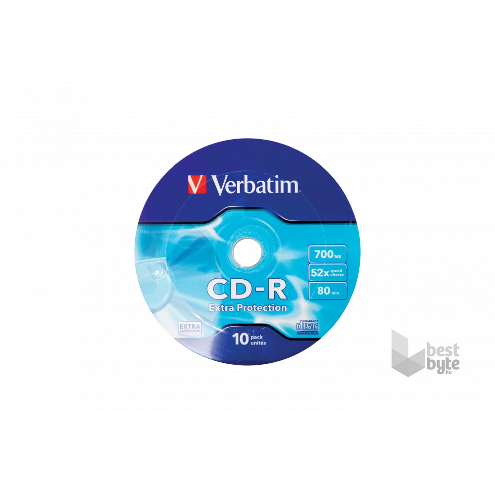 VERBATIM 43725 CD-R 700MB/52x/extra protection írható felület/egyszer írható CD 10db/csomag
