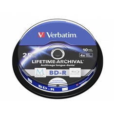 VERBATIM 43825 M-DISC BD-R 25GB/lifetime archival/4x/nyomtatható felület/egyszer írható Blu-Ray 10db/csomag