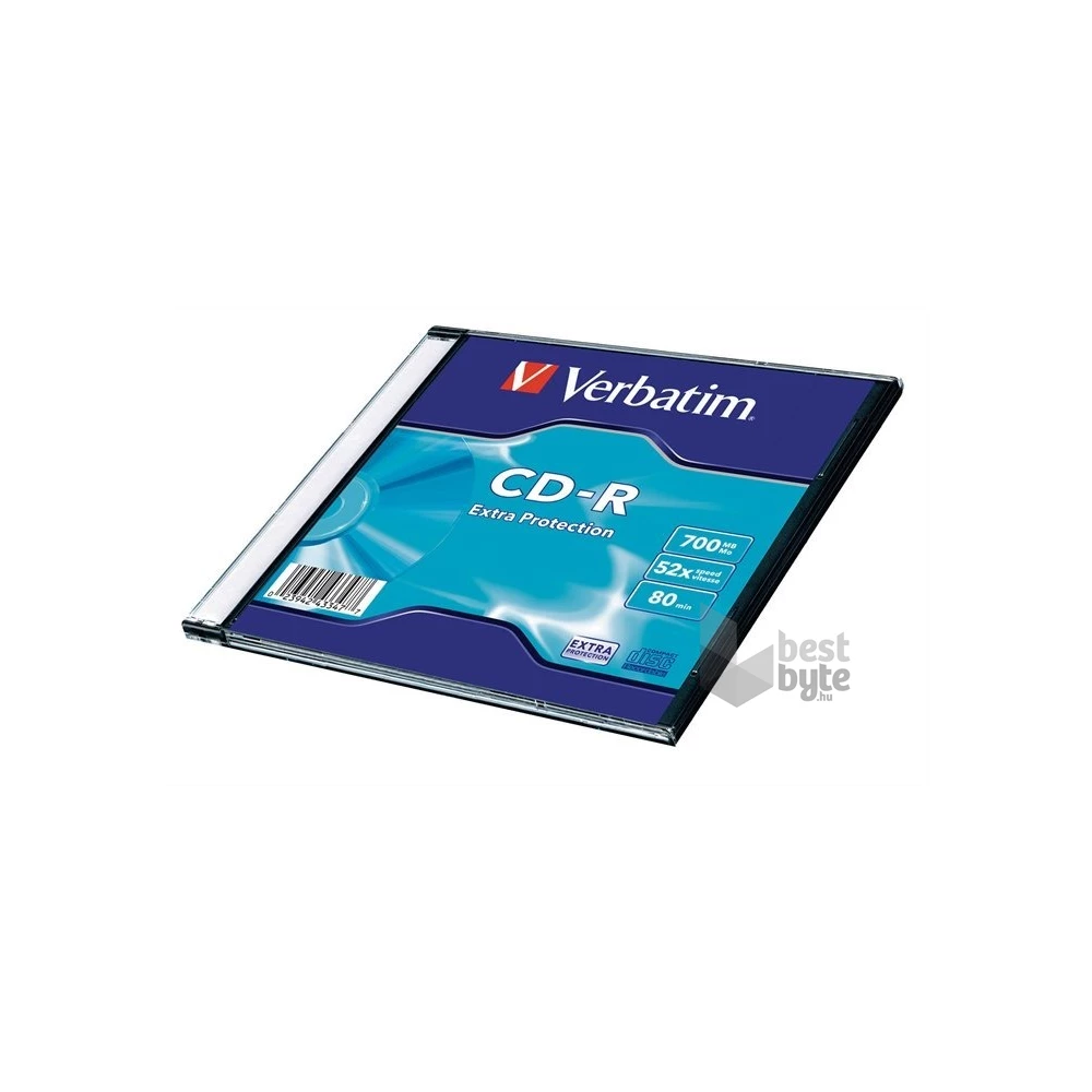VERBATIM 43347 CD-R 700MB/52x/extra protection írható felület/egyszer írható CD 1db (műanyag tokos)