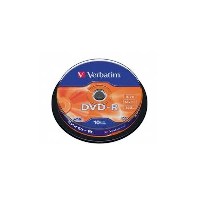 VERBATIM 43523 DVD-R 4,7GB/16x/matt ezüst írható felület/egyszer írható DVD 10db/csomag