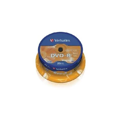 VERBATIM 43522 DVD-R 4,7GB/16x/matt ezüst írható felület/egyszer írható DVD 25db/csomag
