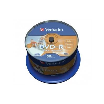VERBATIM 43548 DVD-R 4,7GB/16x/matt ezüst írható felület/egyszer írható DVD 50db/csomag