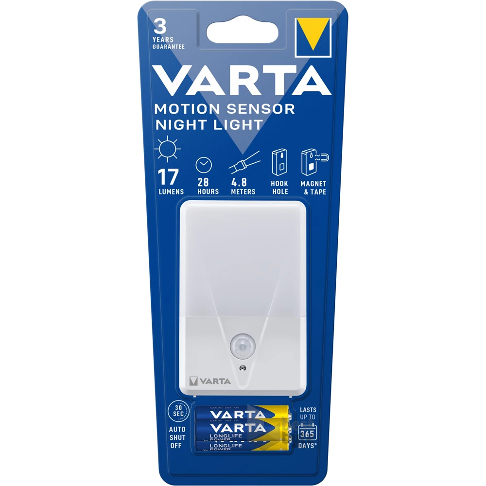 Varta 16624101421 Motion Sensor Night Light éjjeli lámpa + 3db AAA elem